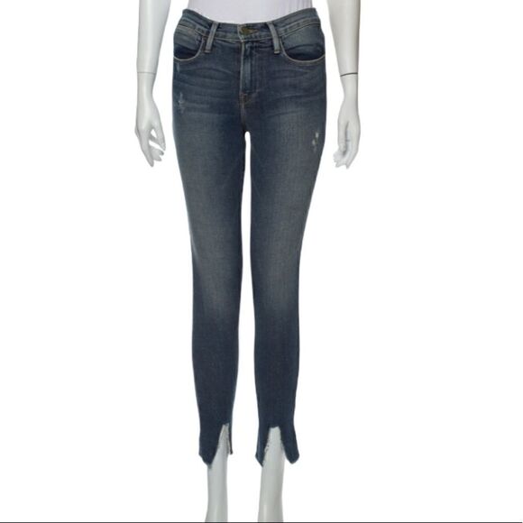 Frame Denim Women’s Frayed Triangle Hem Jeans Size XS 25 - Picture 1 of 6